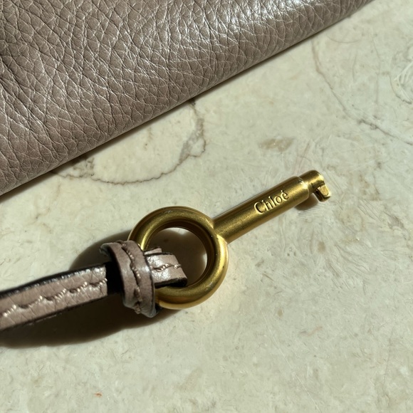 Chloe Paddington Rare Taupe Tote Handbag Satchel Lock Key Gold - Picture 3 of 16